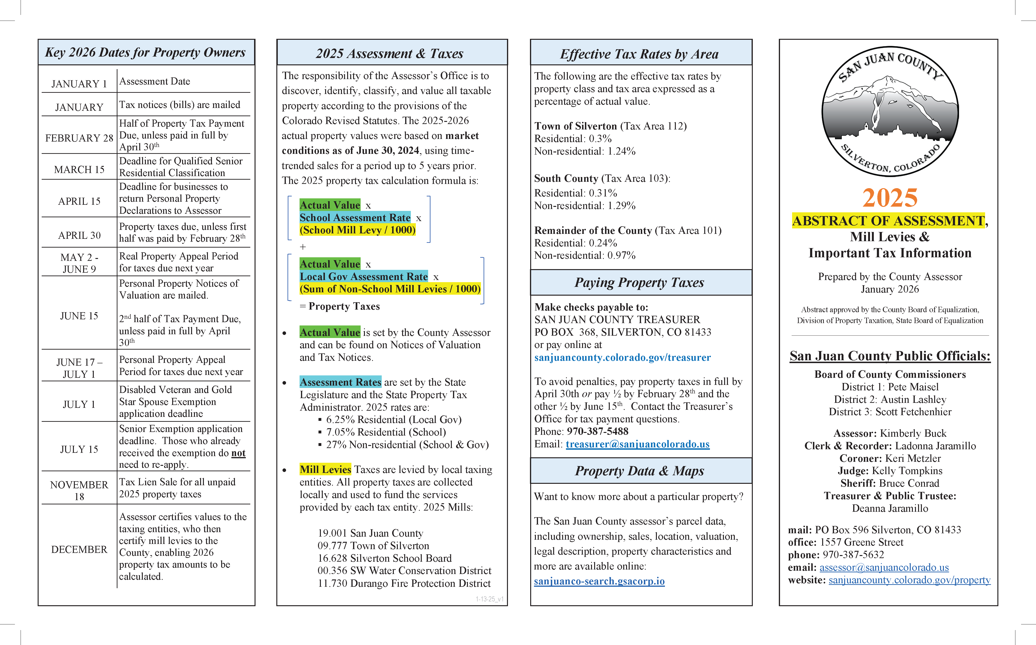 San Juan County Abstract of Assessment Brochure