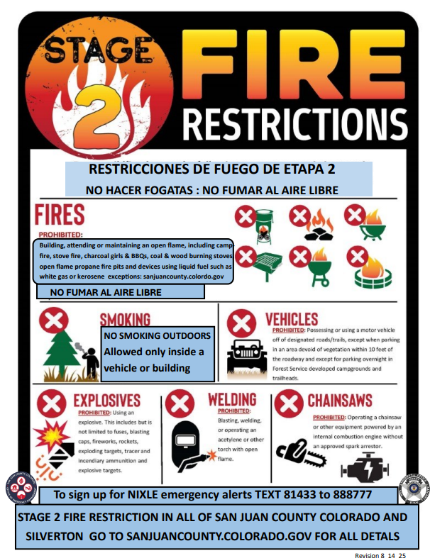 go to sanjuancounty.colorado.gov for all details